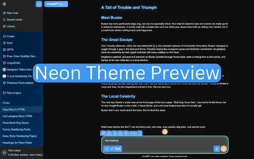 Custom Themes for ChatGPT – Best Skins & Dark Mode Styles - Screenshot 2